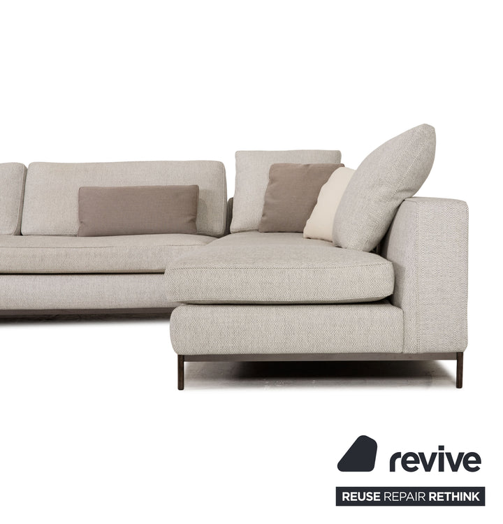 Minotti Andersen Fabric Corner Sofa Gray Sofa Couch