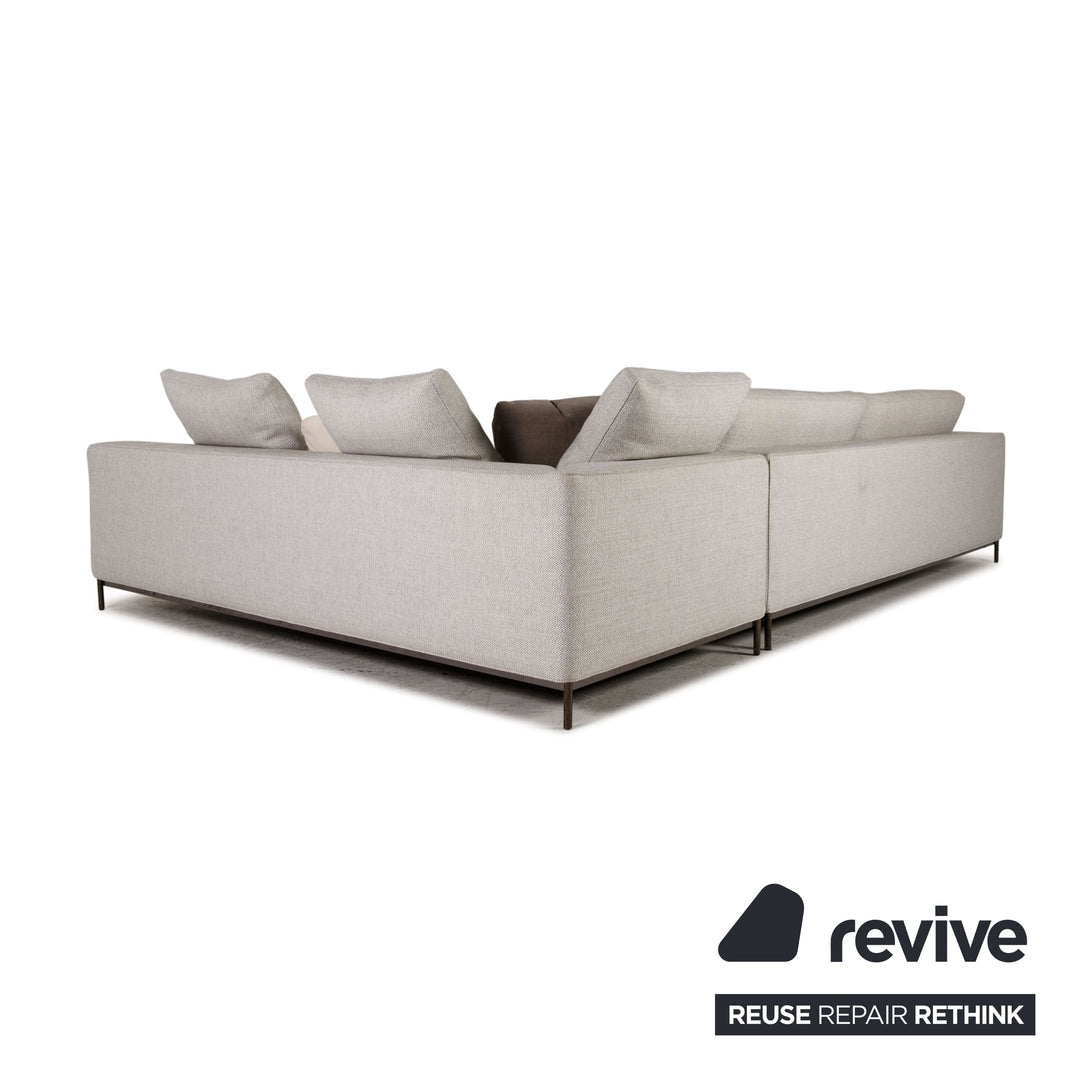 Minotti Andersen Fabric Corner Sofa Gray Sofa Couch