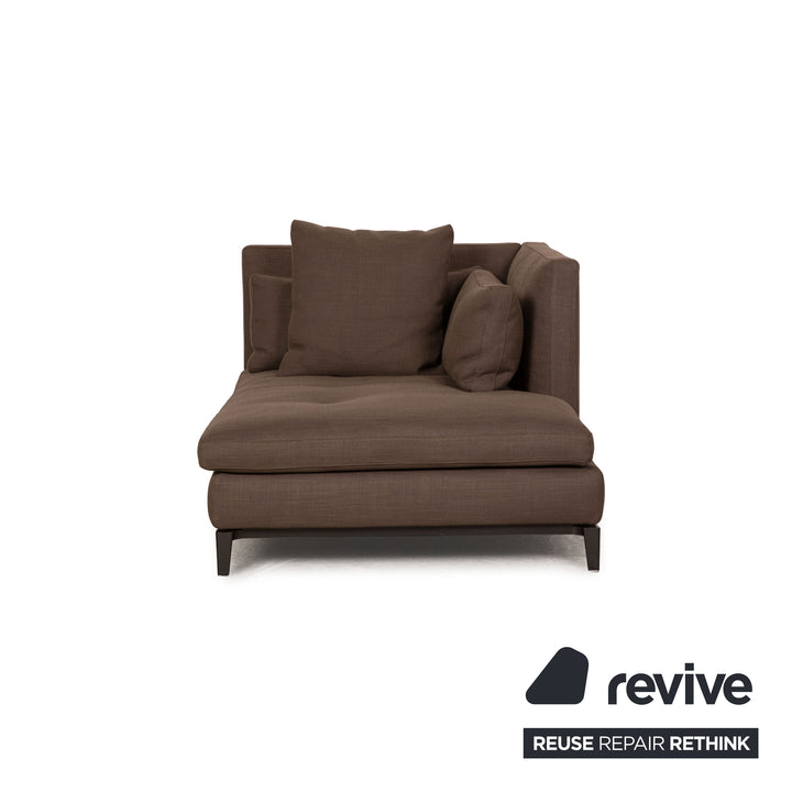Minotti Andersen Fabric Lounger Brown Sofa Couch Daybed