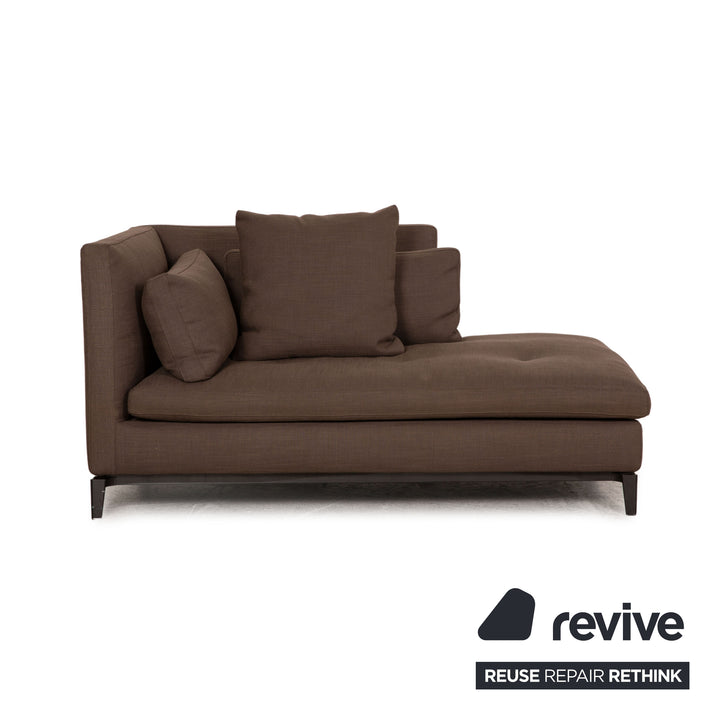 Minotti Andersen Fabric Lounger Brown Sofa Couch Daybed