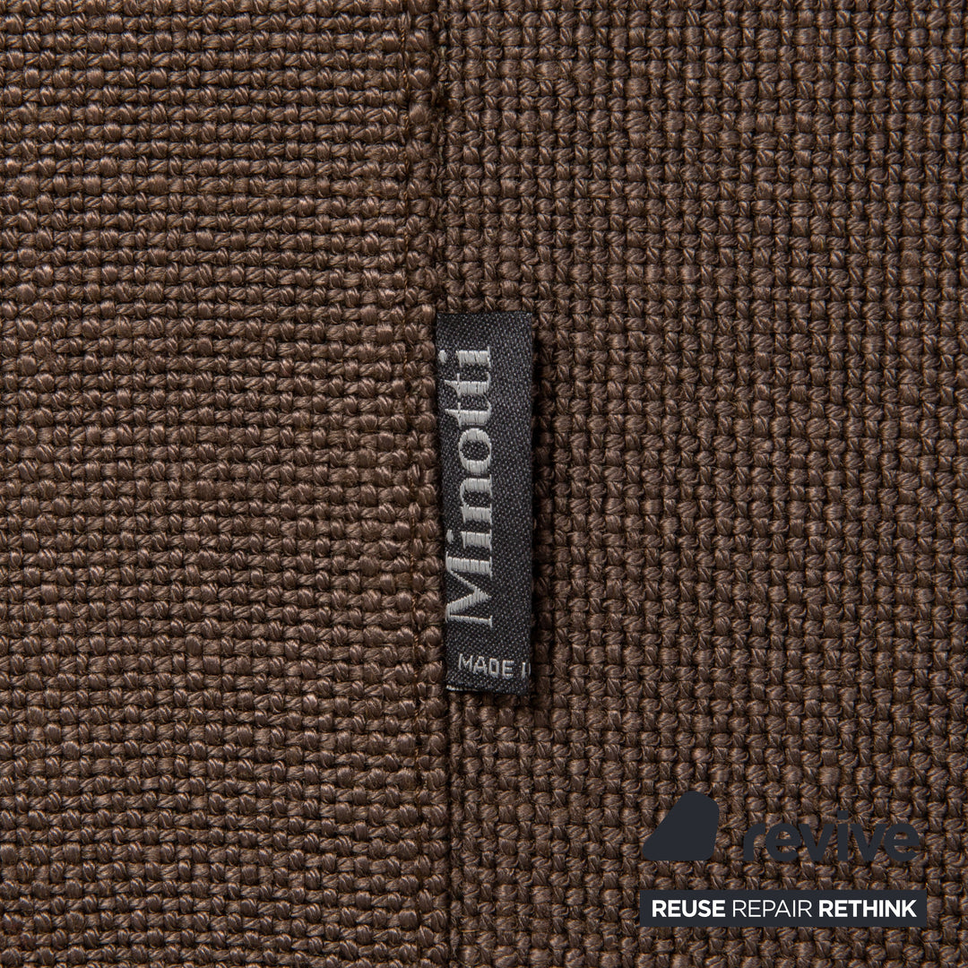 Minotti Andersen Fabric Lounger Brown Sofa Couch Daybed