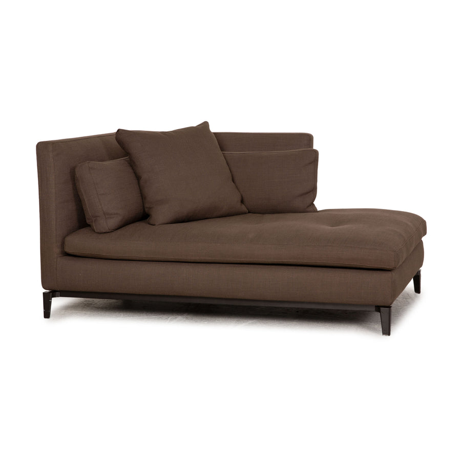 Minotti Andersen Fabric Lounger Brown Sofa Couch Daybed