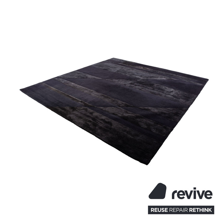 Minotti Fluxus fabric rug dark blue pattern