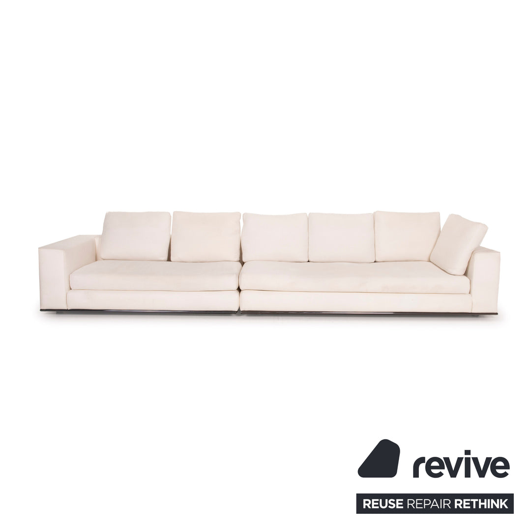 Minotti Hamilton fabric sofa ivory corner sofa module