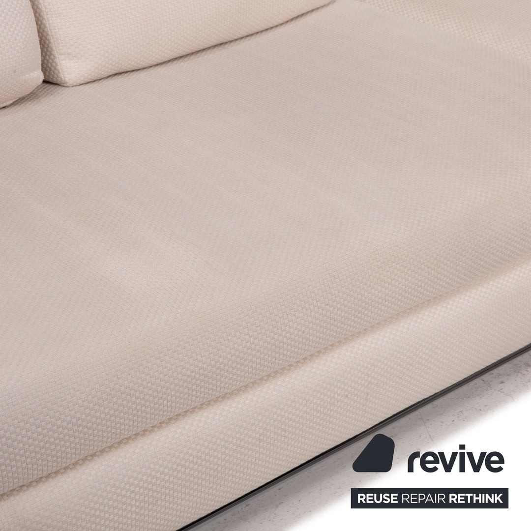 Minotti Hamilton fabric sofa ivory corner sofa module