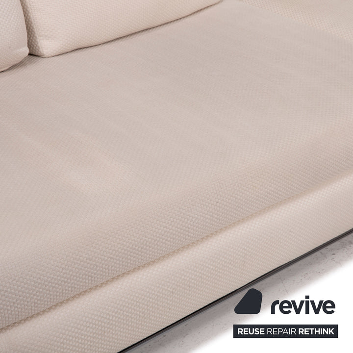 Minotti Hamilton fabric sofa ivory corner sofa module