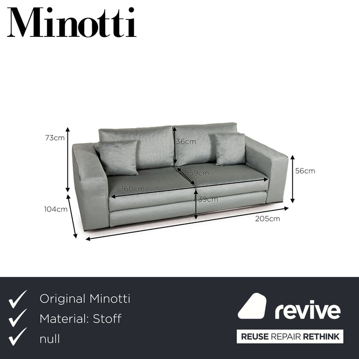 Minotti Hamilton fabric sofa set green 2xtwo seater