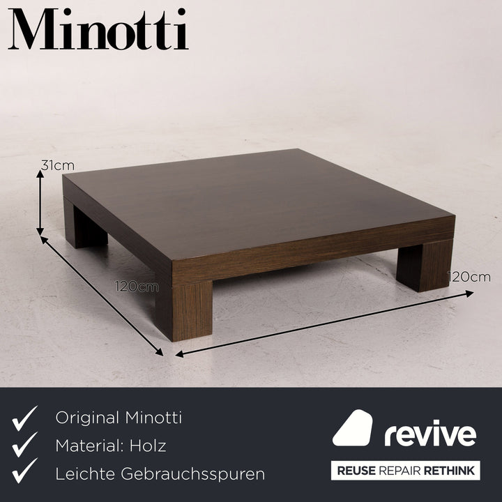 Minotti Wooden Coffee Table Brown High Gloss Table #15472