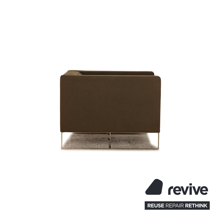 Minotti Clover Fabric Armchair Gray Khaki