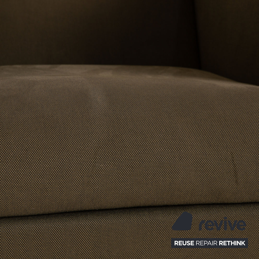 Minotti Clover Fabric Armchair Gray Khaki