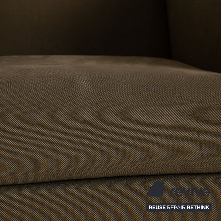 Minotti Clover Fabric Armchair Gray Khaki