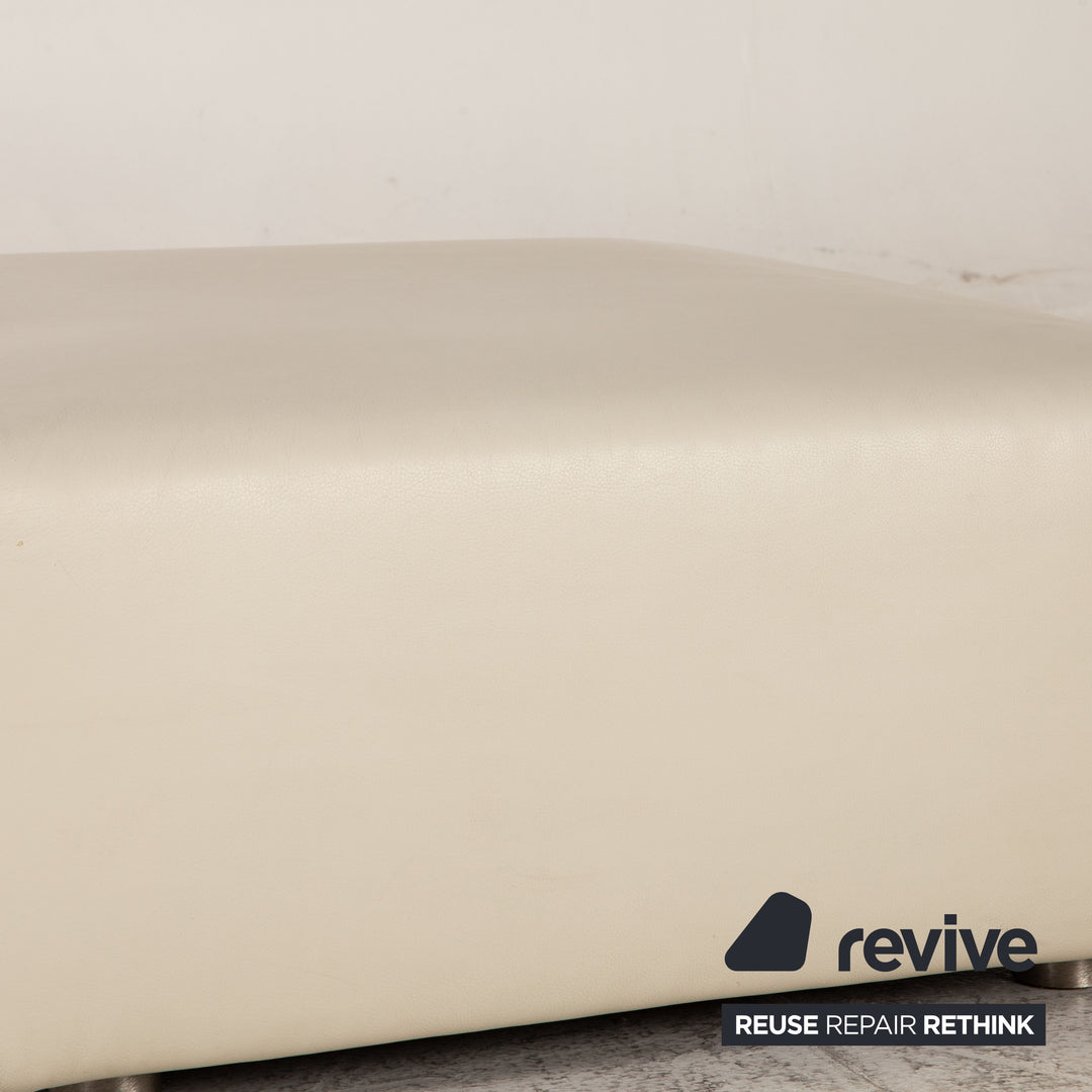 Minotti leather stool cream