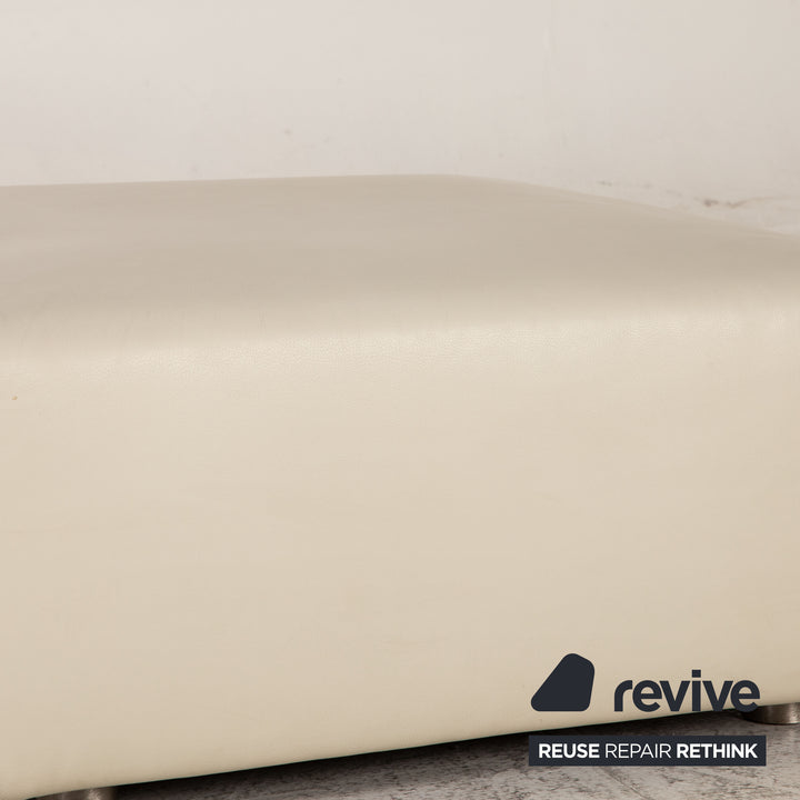 Minotti leather stool cream