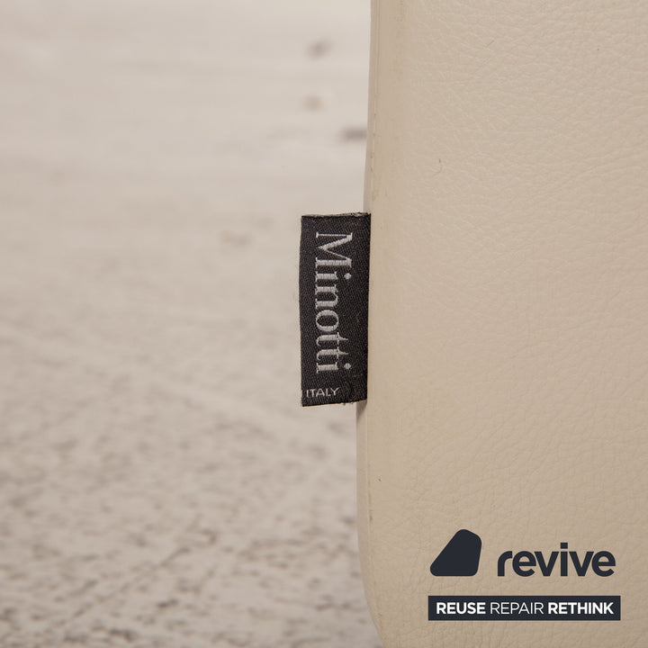 Minotti leather stool cream