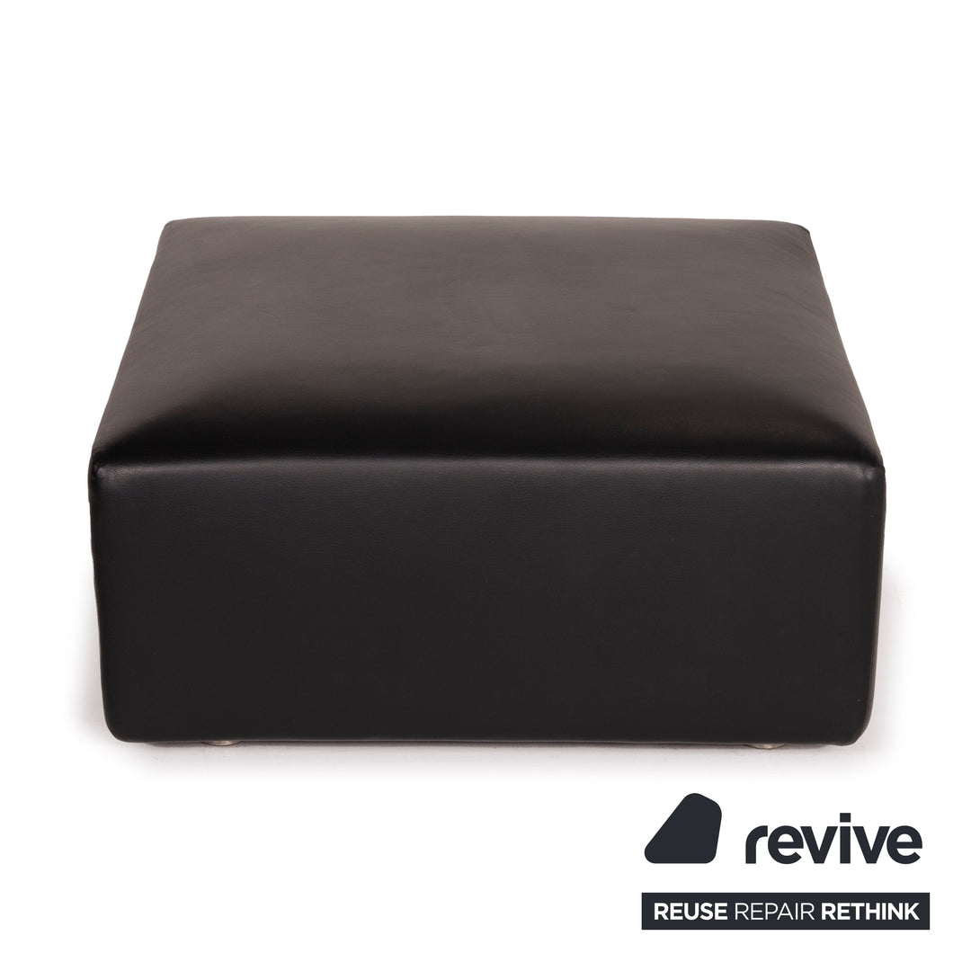 Minotti Leather Stool Black