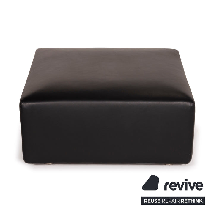 Minotti Leather Stool Black