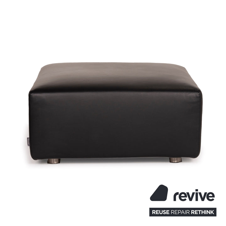 Minotti Leather Stool Black