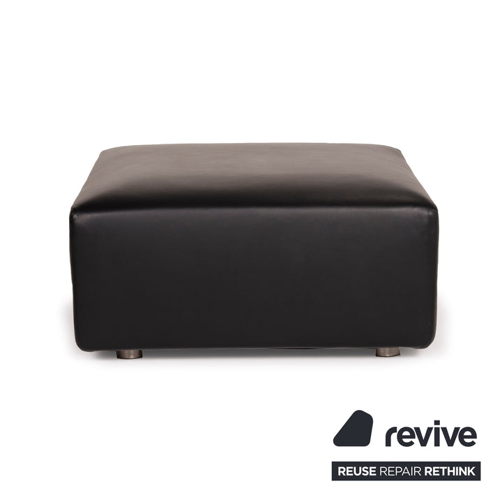 Minotti Leather Stool Black
