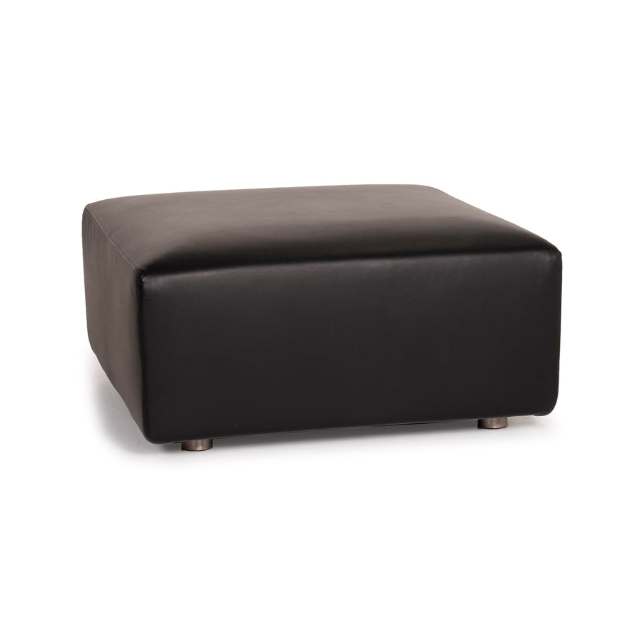 Minotti Leather Stool Black