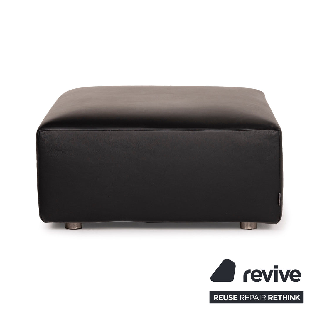 Minotti Leather Stool Black