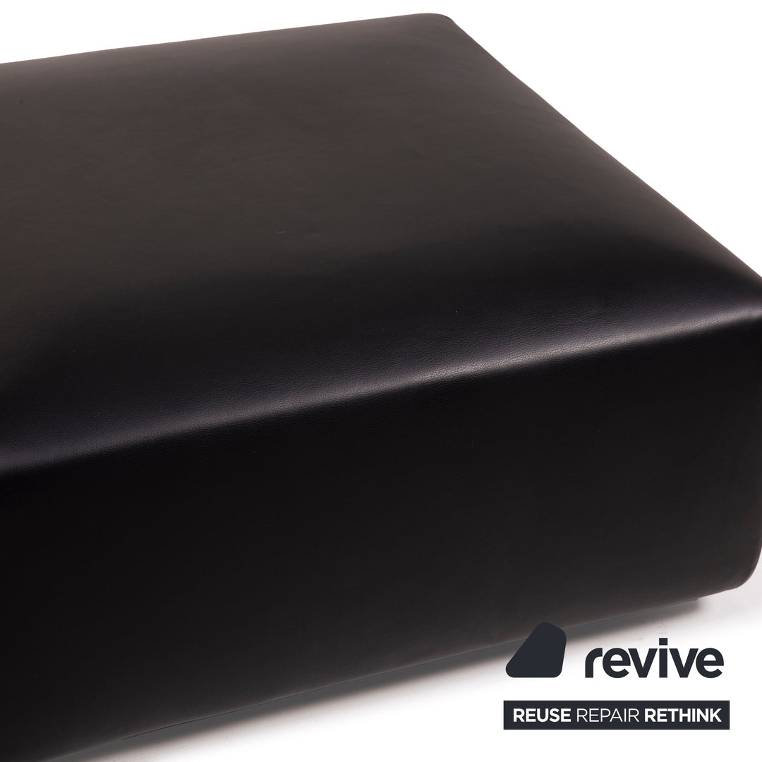 Minotti Leather Stool Black