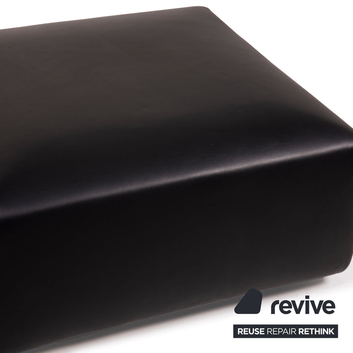 Minotti Leather Stool Black