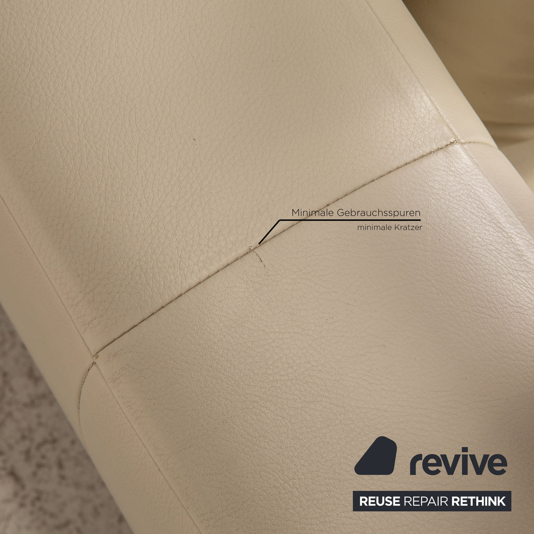 Minotti leather sofa cream corner sofa couch
