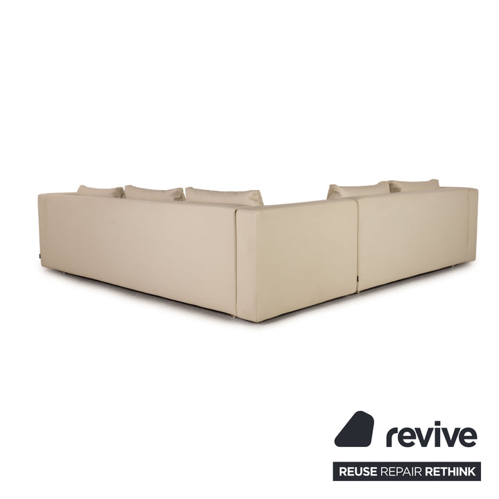 Minotti leather sofa cream corner sofa couch
