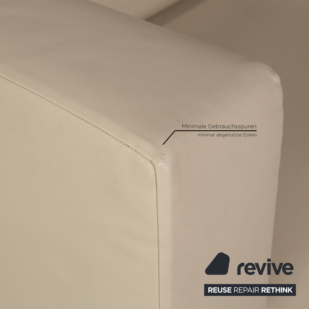 Minotti leather sofa set cream corner sofa stool
