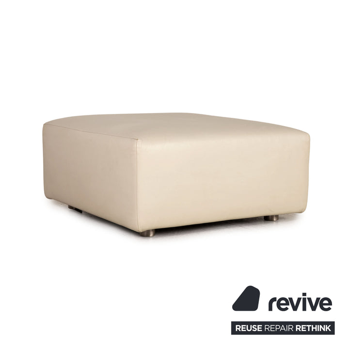 Minotti leather sofa set cream corner sofa stool