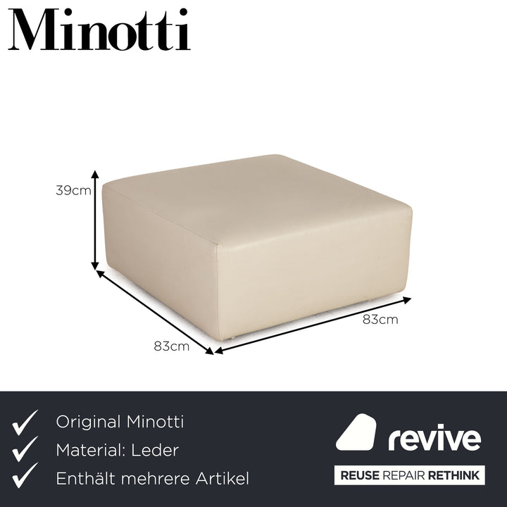 Minotti leather sofa set cream corner sofa stool