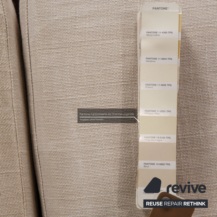 Minotti fabric lounger cream brown leather