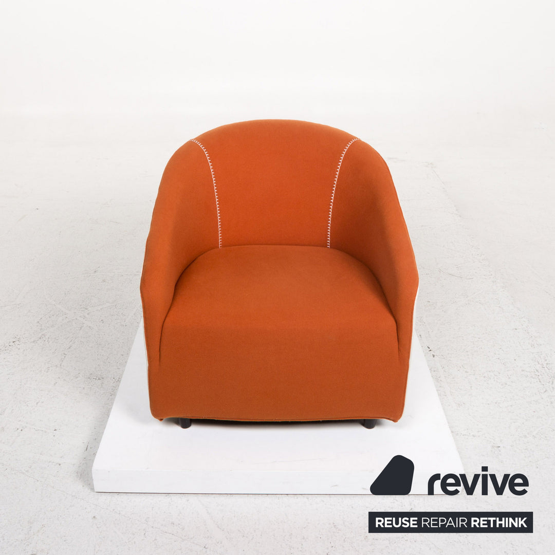 Minotti Fabric Armchair Orange White #13247