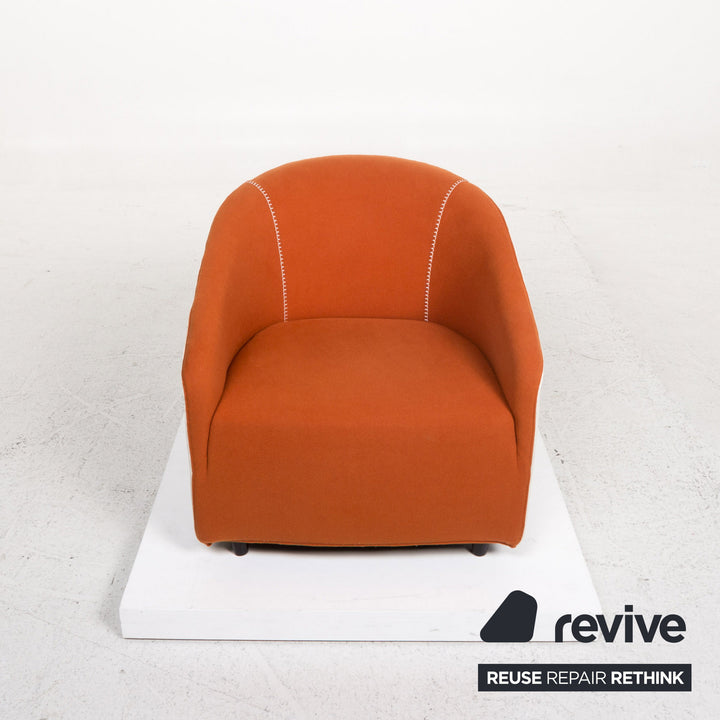 Minotti Fabric Armchair Orange White #13247