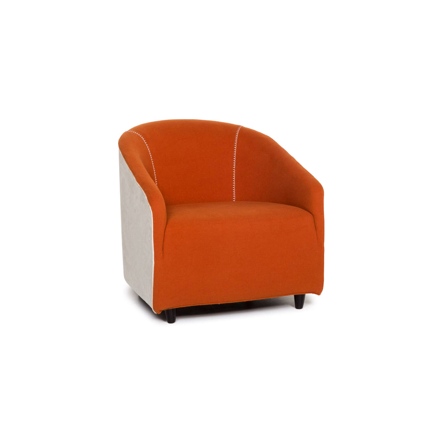 Minotti Fabric Armchair Orange White #13247