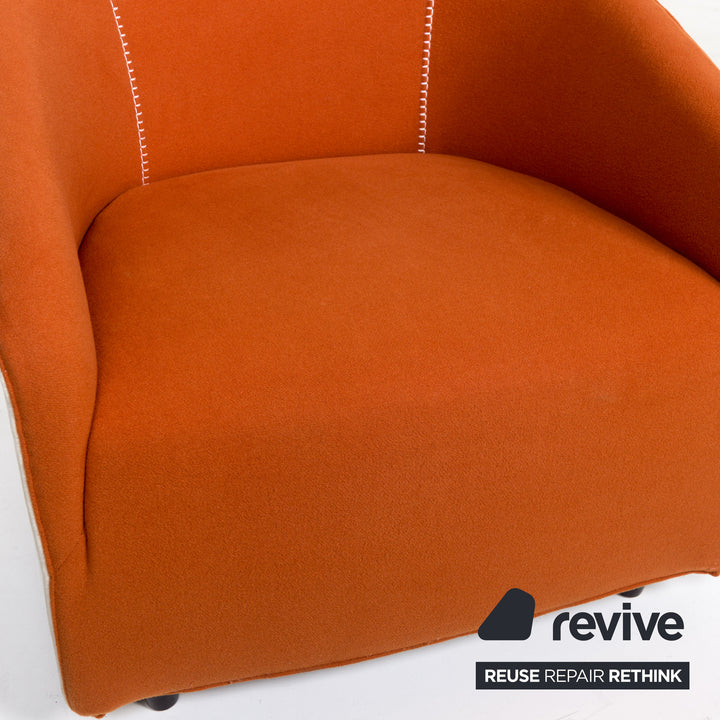 Minotti Fabric Armchair Orange White #13247