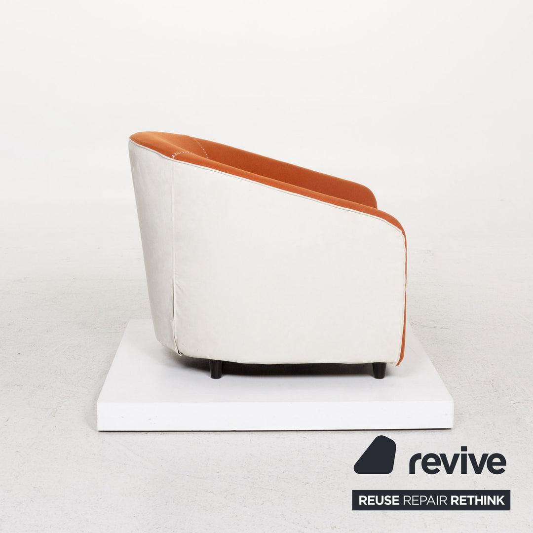 Minotti Fabric Armchair Orange White #13247