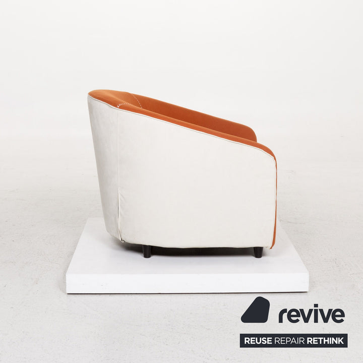 Minotti Fabric Armchair Orange White #13247