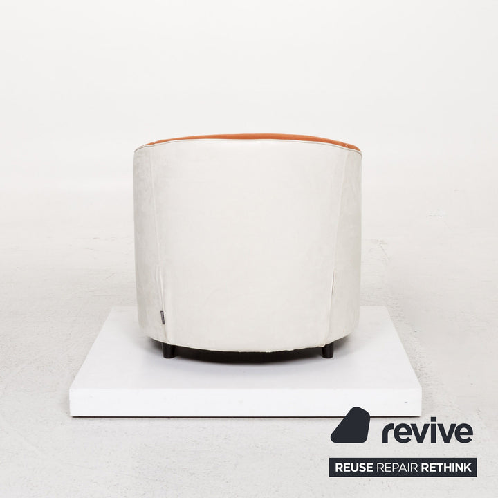 Minotti Fabric Armchair Orange White #13247