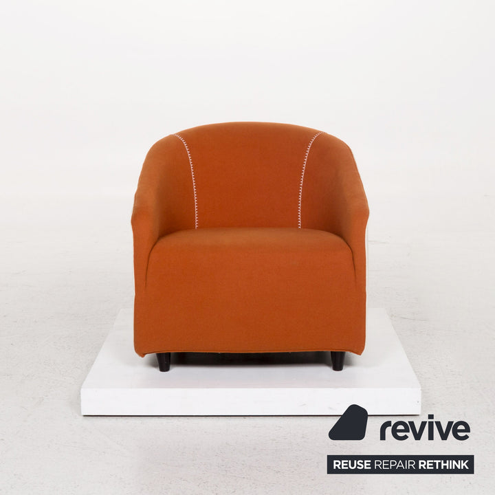 Minotti Fabric Armchair Orange White #13247