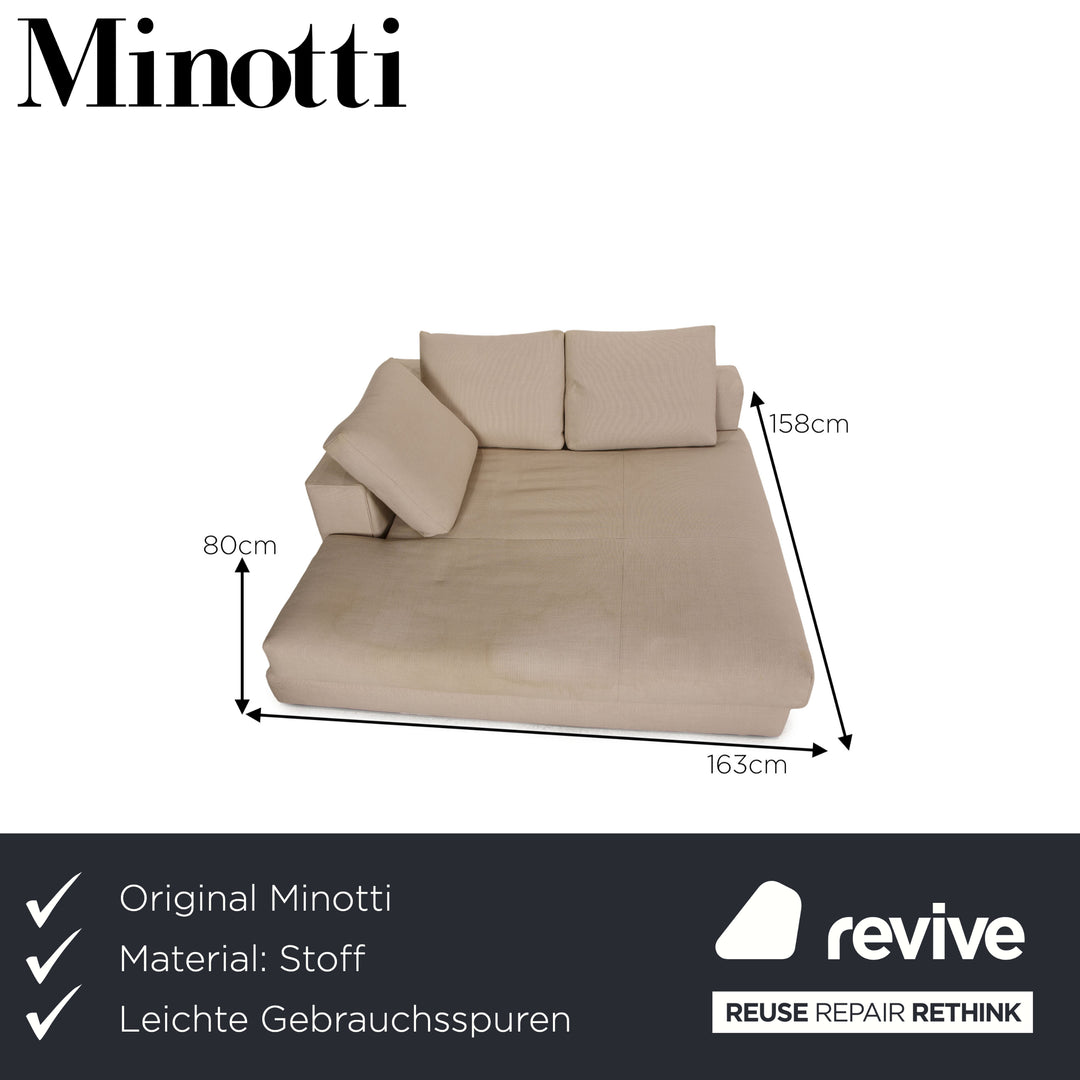Minotti fabric sofa cream two seater couch