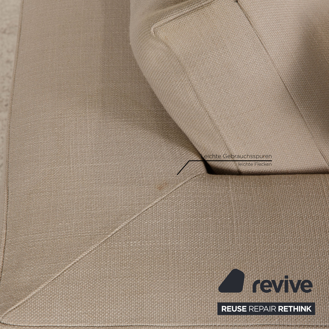 Minotti fabric sofa cream two seater couch