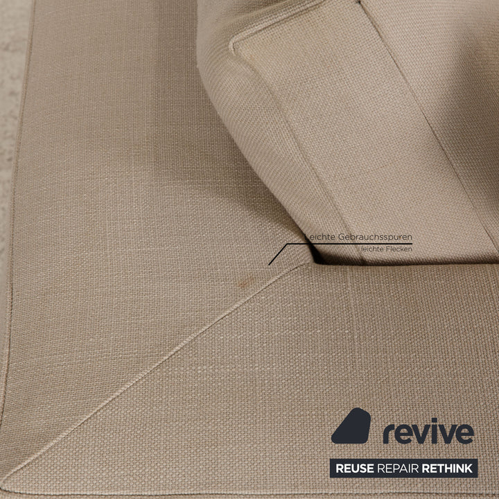 Minotti fabric sofa cream two seater couch