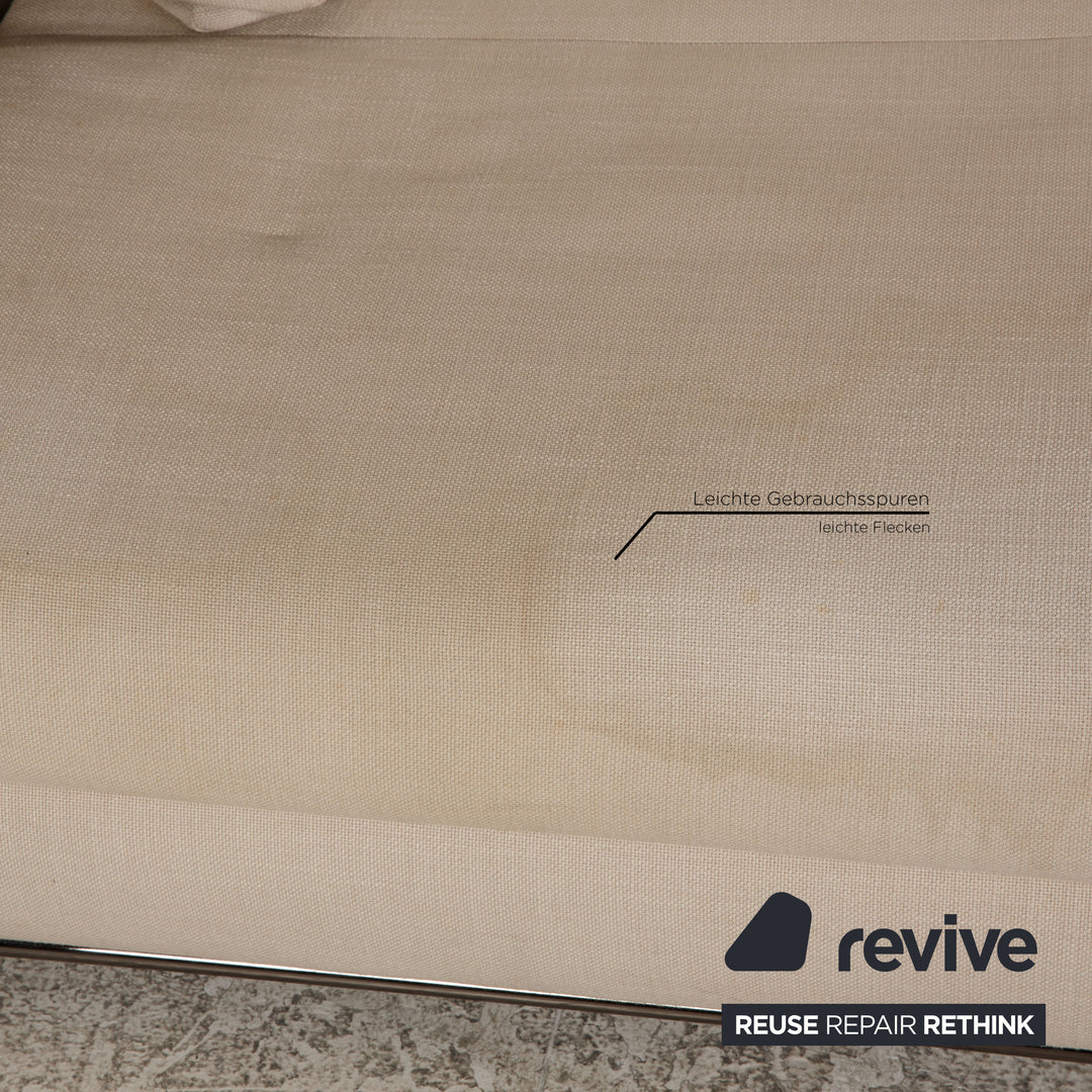 Minotti fabric sofa cream two seater couch