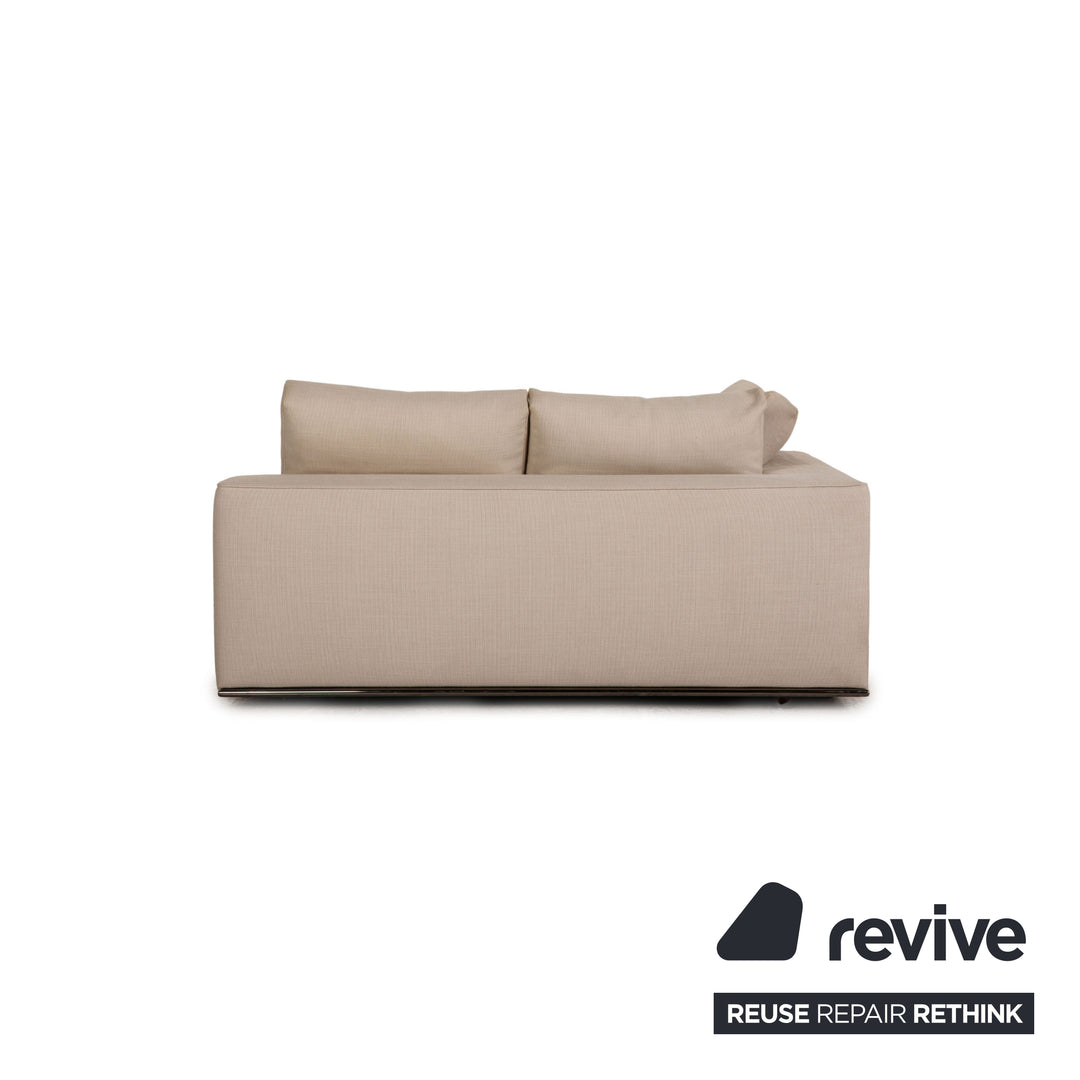 Minotti fabric sofa cream two seater couch