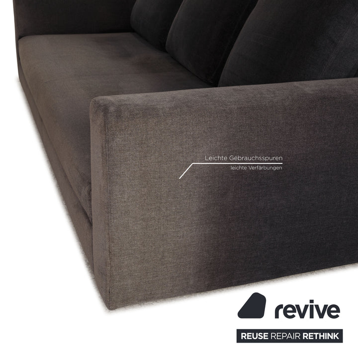Minotti fabric sofa set gray three-seater lounger couch