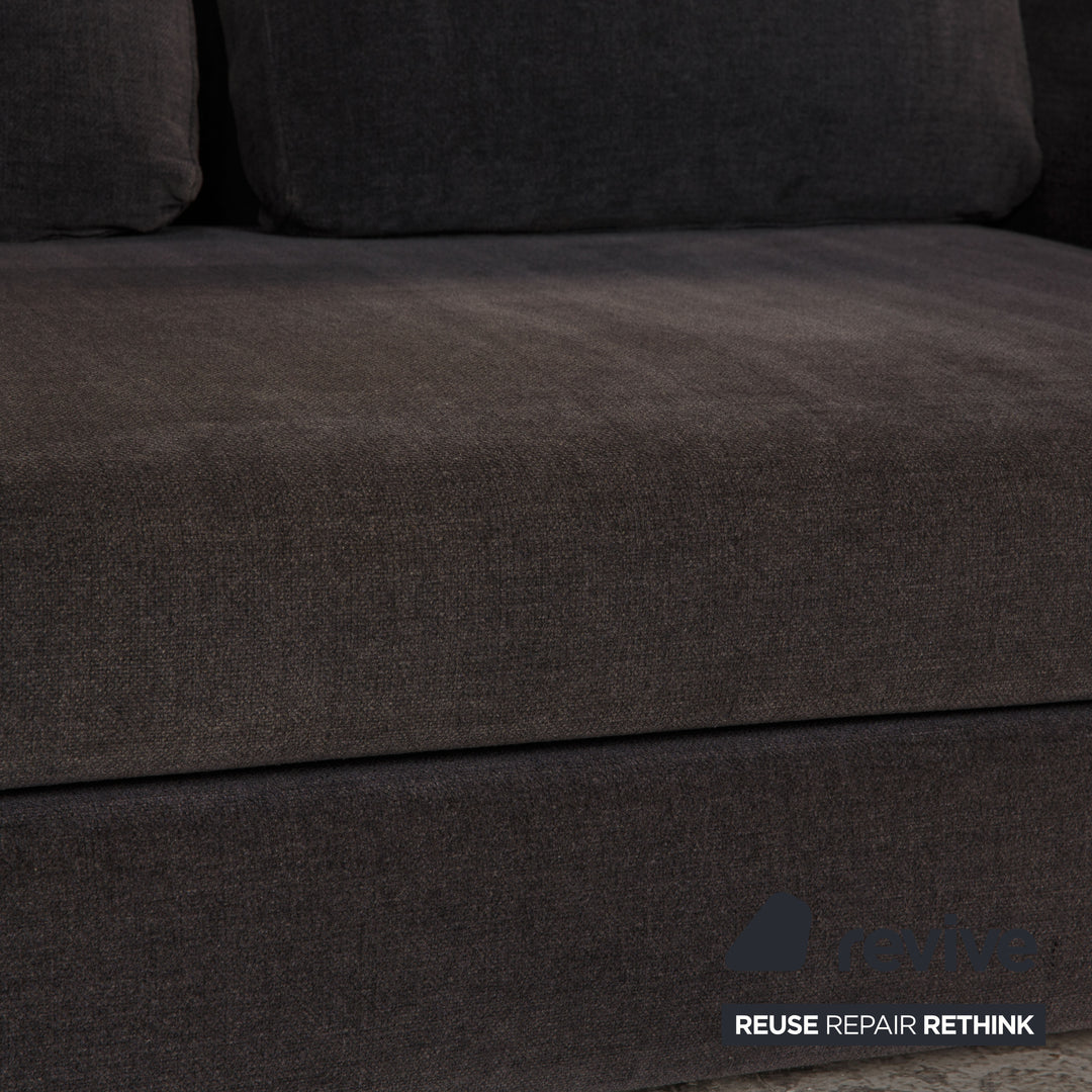 Minotti Fabric Sofa Gray Three Seater Couch