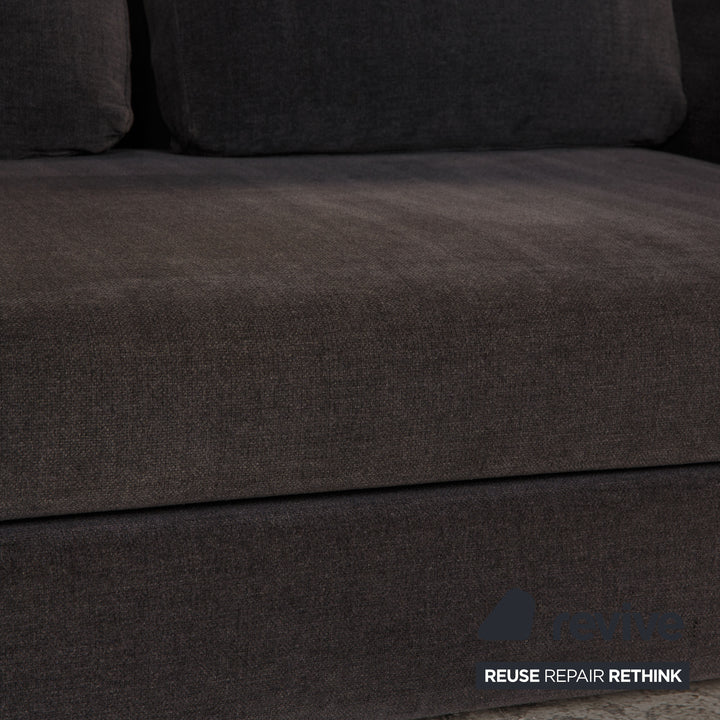 Minotti Fabric Sofa Gray Three Seater Couch