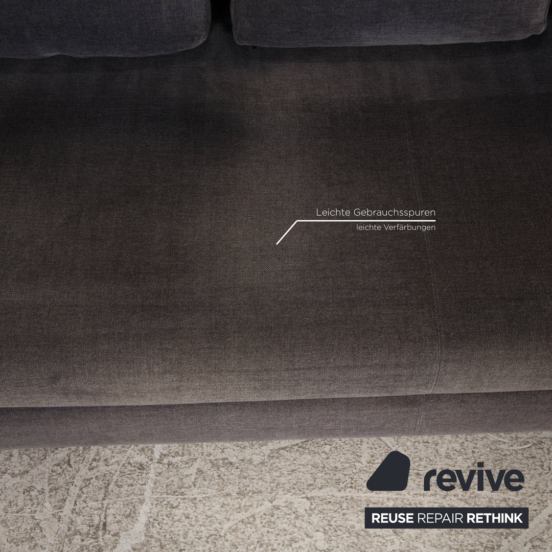 Minotti Fabric Sofa Gray Three Seater Couch