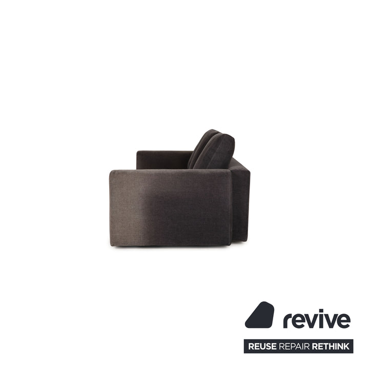 Minotti Fabric Sofa Gray Three Seater Couch